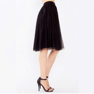 Small black tulle midi skirt
